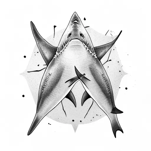 Stingray Fighting Shark