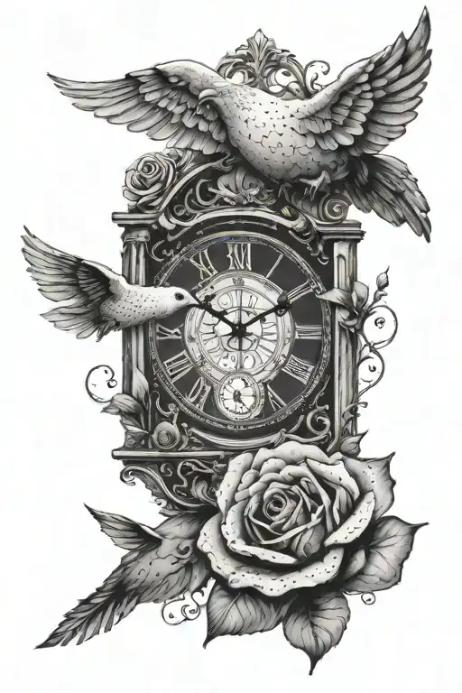 Dove Clock Roses Darkness Into Light