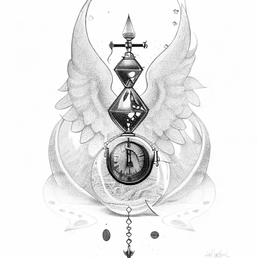Hourglass And Money And Time And Pegasus And The Knight