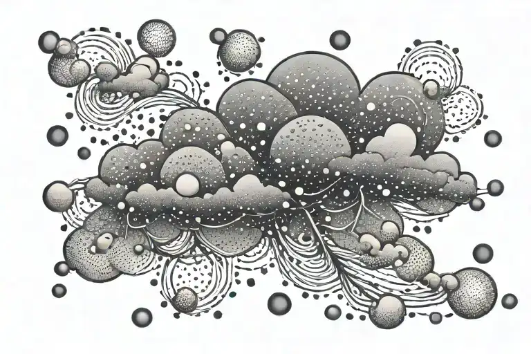 Raindrops From Cloud Tattoo On Left Chest And Shoulder