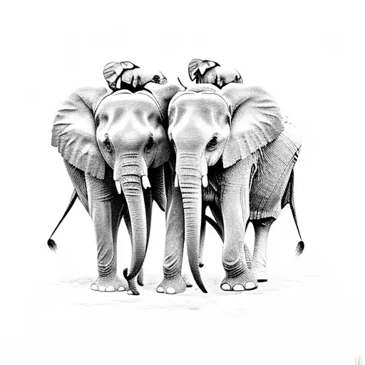 Mother And Father Elephants