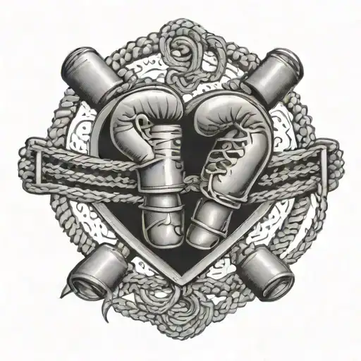 A Boxing Ring With The Ropes Forming A Heart Shape