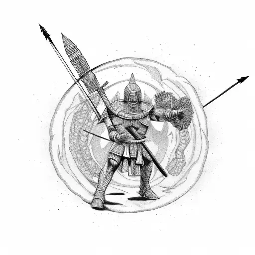 A Spartan With Many Arrows In His Belly