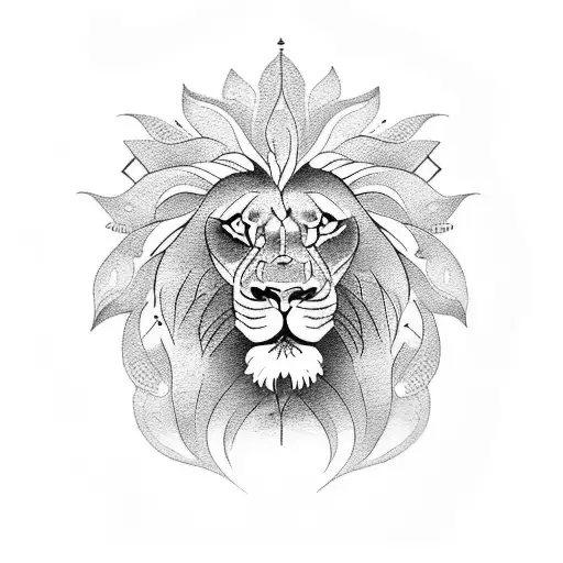 Pink Lotus With Lion Symbol