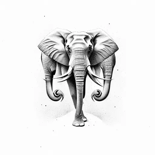 Elephant Fineline With Letter A And R