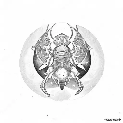 Scarab With Moon