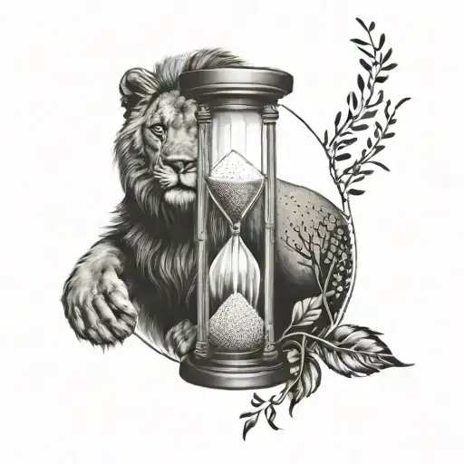 Hourglass Whit Little Lion