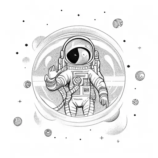 Astronaut Going Up In Space In A Futuristic Future