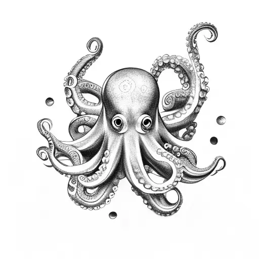 Octopus With Japanese Clowds