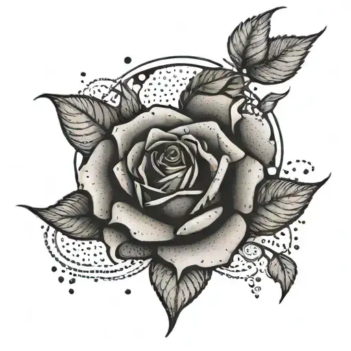 Rose And Moon Surrounded