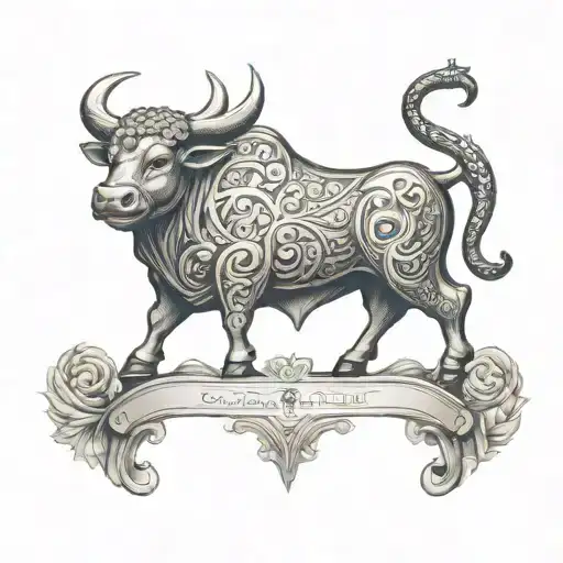 A Family Crest Featuring A Bull Symbolizing Strength And Resilience