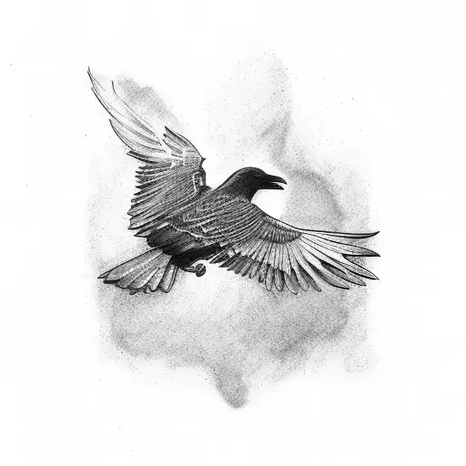 Black Crow Shaking Its Wings Off