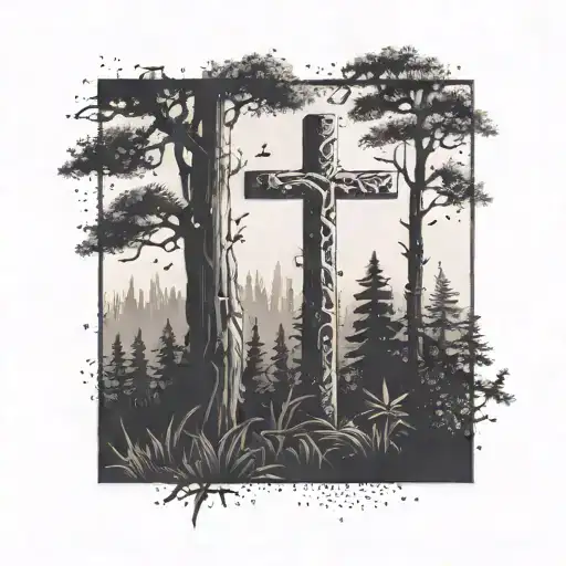 A Cross In A Forest