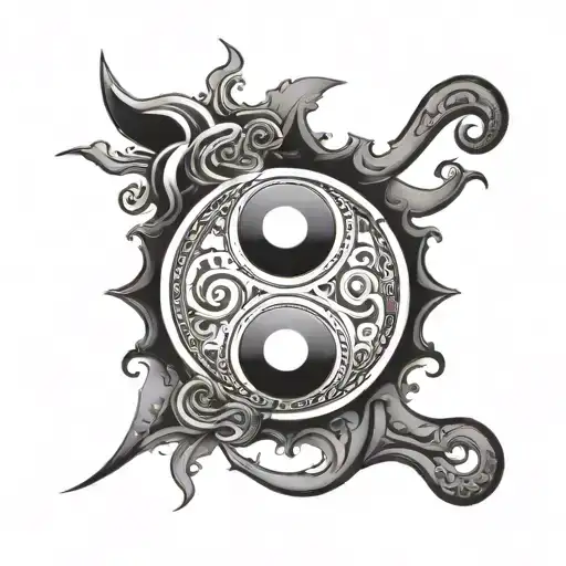 A Tattoo Design Featuring The Date 12-04-2006 Incorporated Into A Yin And Yang Symbol