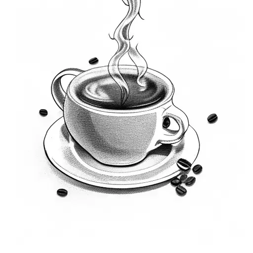 A Steaming Coffee Cup With A Motorcycle Wheel As Its Base