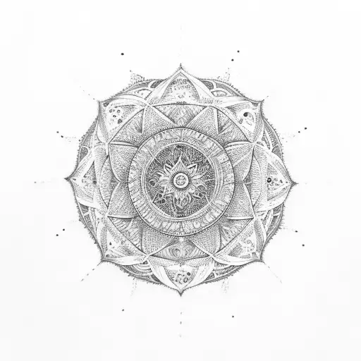 Abstract Art Inspired By Hindu Mandalas Infused With Finance Symbols