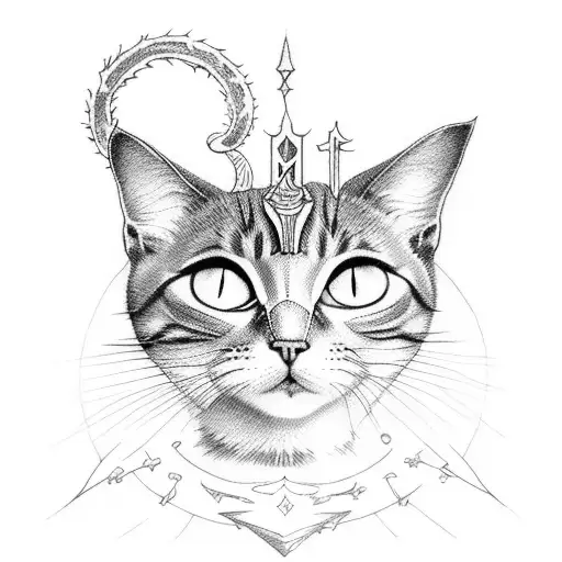 Tarot Card High Priest Cat