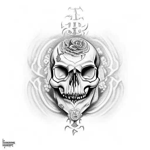 Skull Snae Eye In Mouth