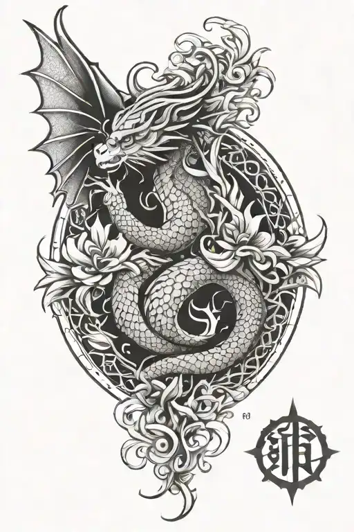 Virgo And Year Of The Dragon Surrounded