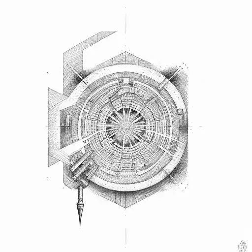 Two Fine Lines With A Little Circle Into The Middle