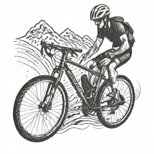 Road Bike Climbing Up A Mountain Silhouette