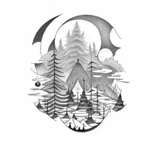 Forest With Moon