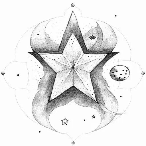 Small Star With Moon And The Number 21