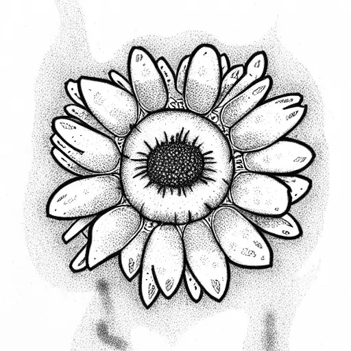 A Daisy With Three Small Buds