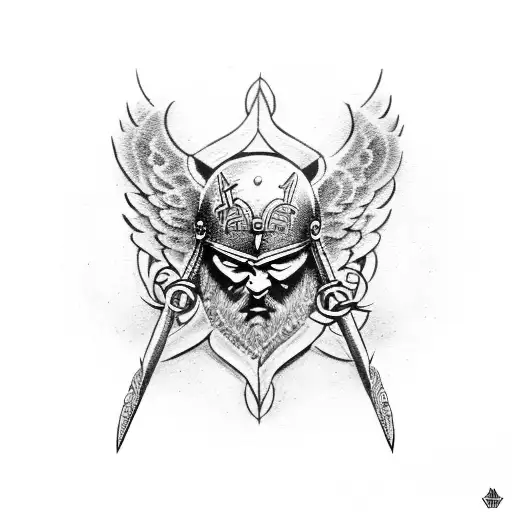 Viking Symbol With Angel