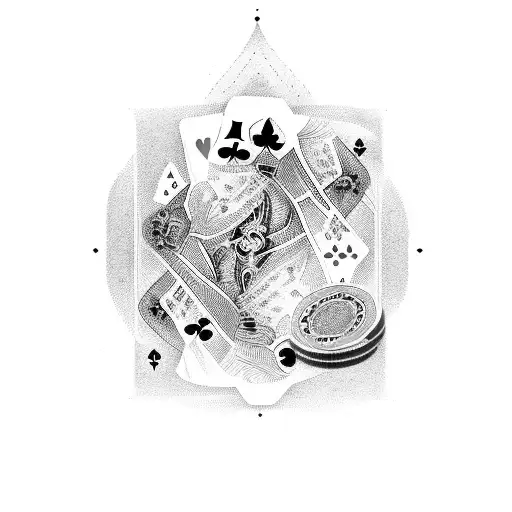 Poker Card With Life In The Middle