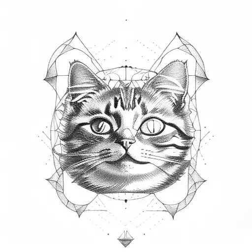 Cat With Geometrical Forms