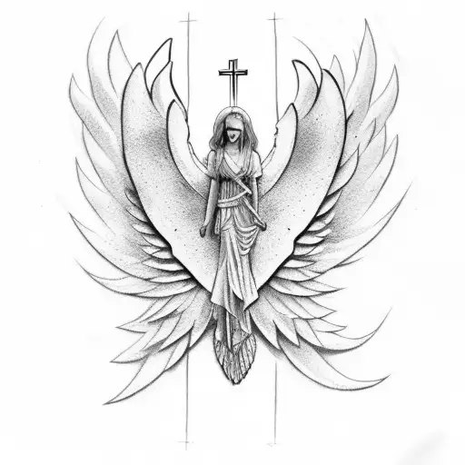 Christian Cross Angel Wings