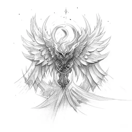 A Medieval Warrior Fused With A Phoenix