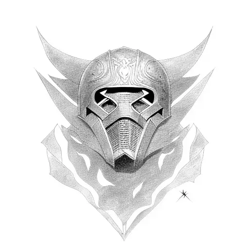 Lord Of The Rings Helmet With A Sword