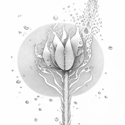 Tall Plant With Water Splash In Background Negative
