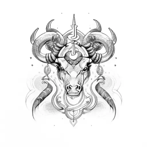 Zodiac Sign Taurus In Combination With Horseshoe