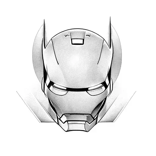 A Combination Of Ironman And Batman Symbols In A Stylized