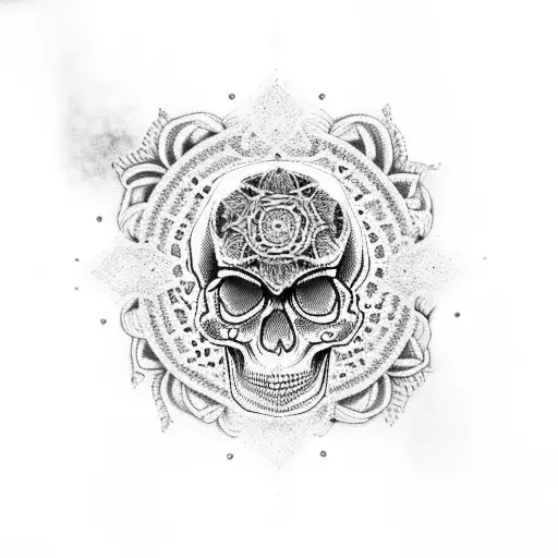Skull With Mandala Over The Skull