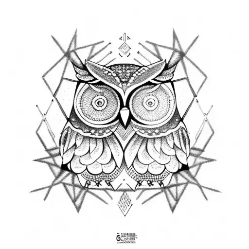 Owl With Geometric Patterns