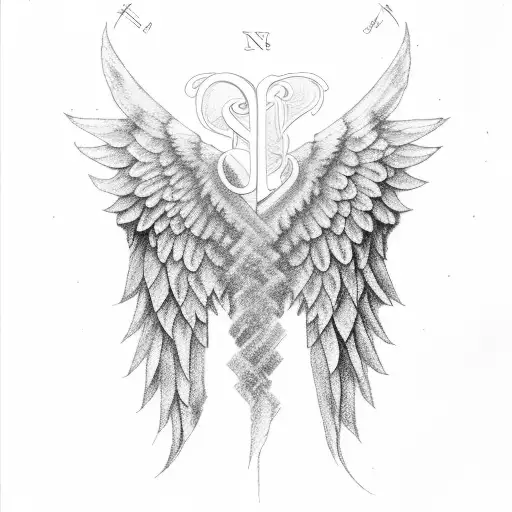 Angel Wings With The Initial N