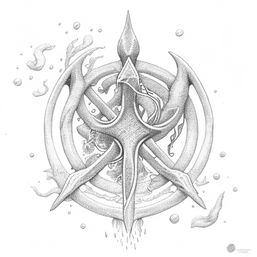 Trident Emerging From The Ocean