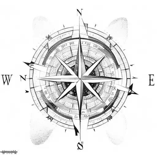 Compass With Oceans
