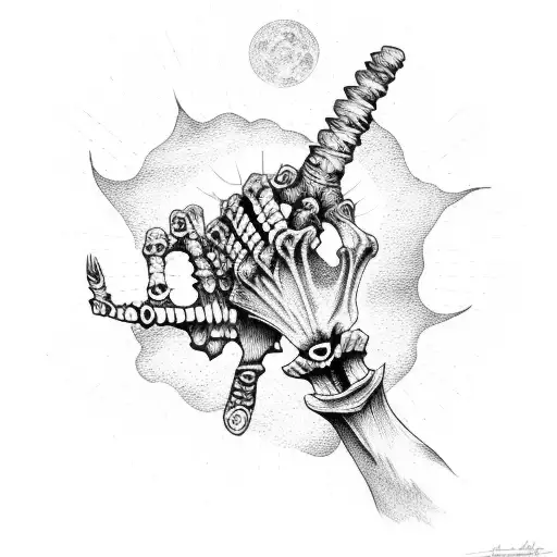 A Skeleton Hand Holding The Sun And The Moon Tarrot Cards