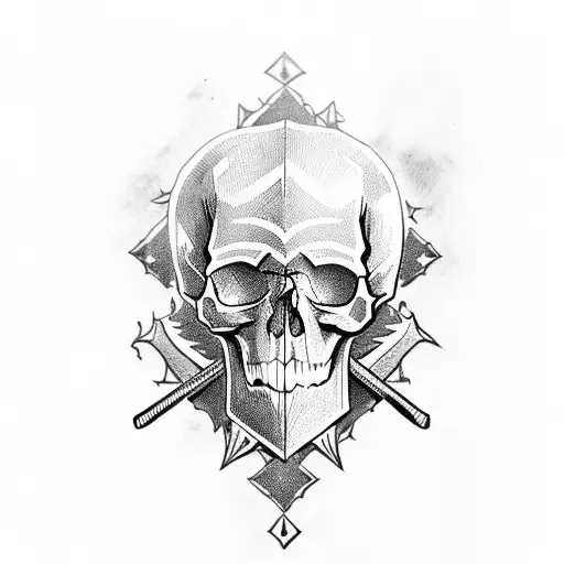 Skull With Double Swords
