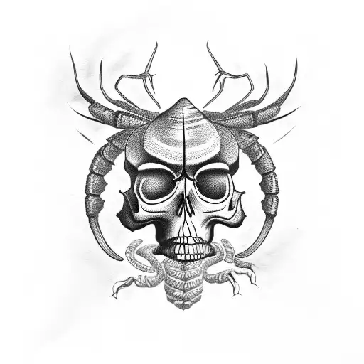 Scolopendra On A Skull