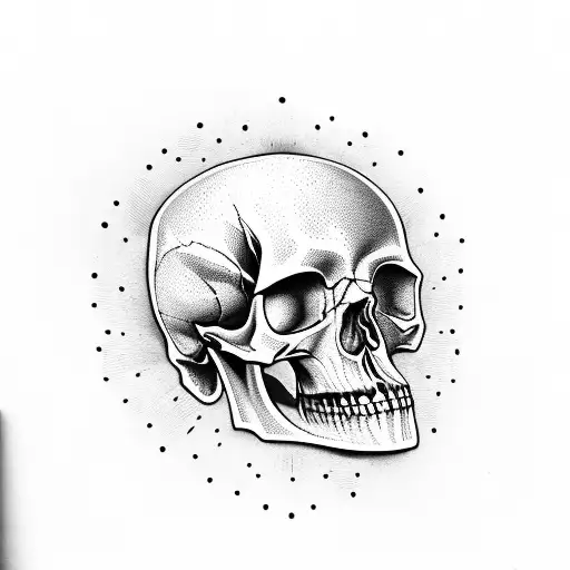 Knife Going Thru Skull Head