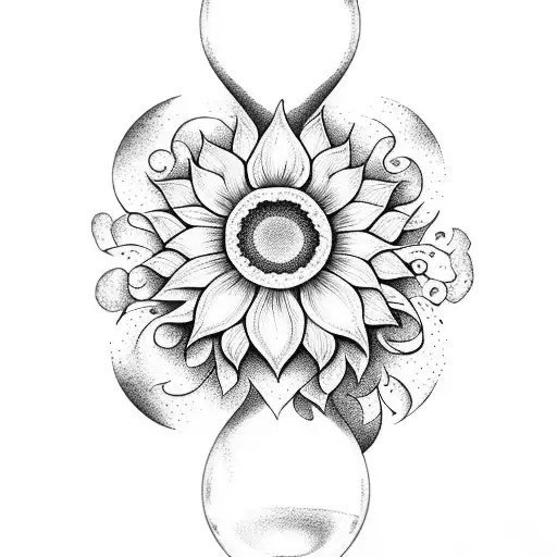 Hourglass With Sunflowers