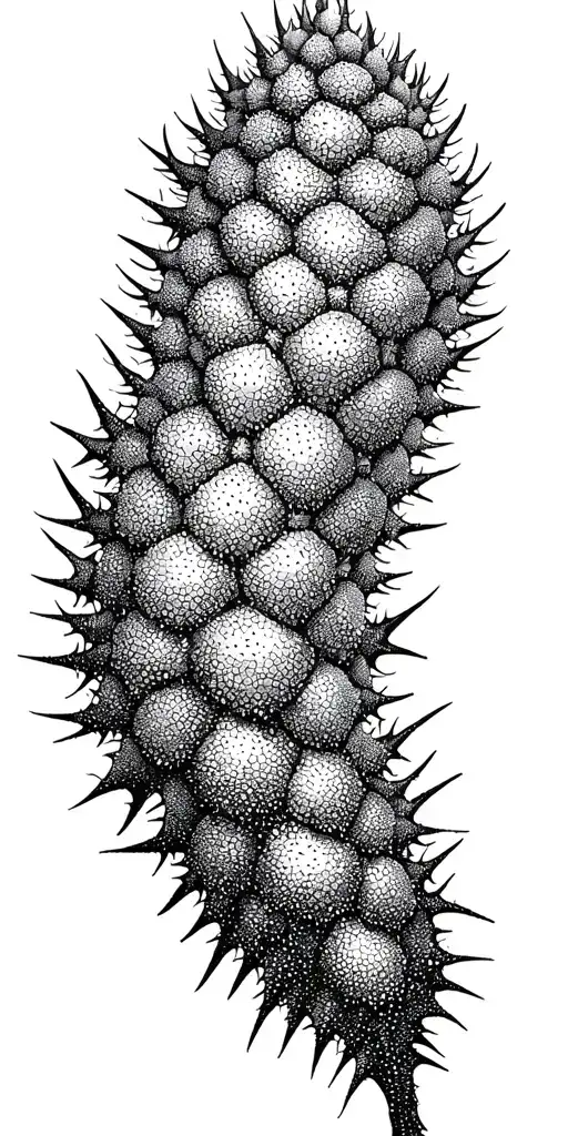 Long Thorns Growing White Background