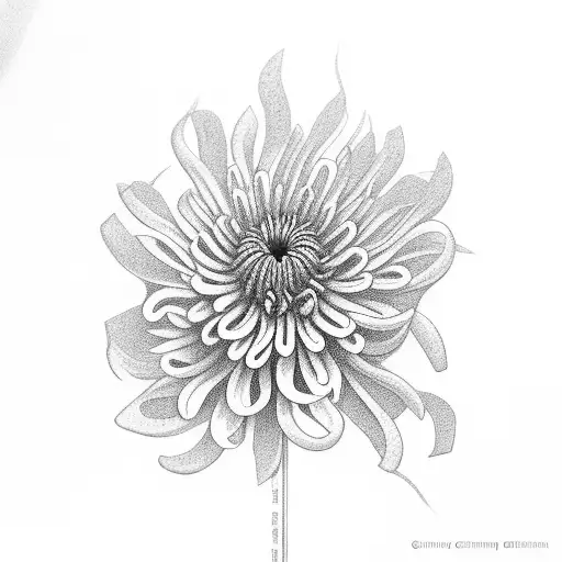 Curved Chrysanthemum And Olive Leaf Feminine For Ribs Joy