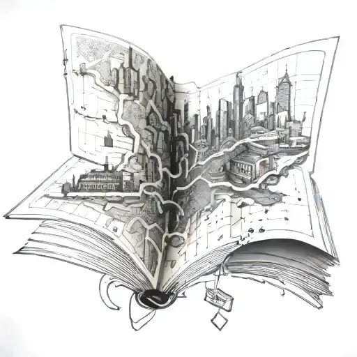 City Metro Map And Book Open